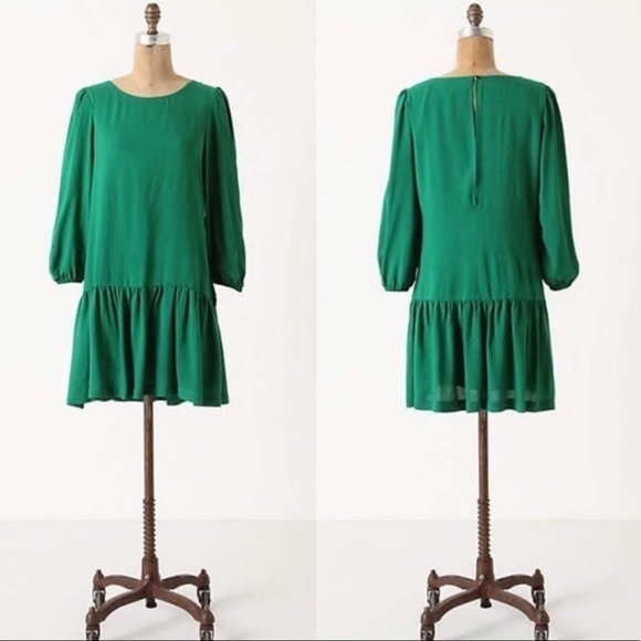 *Not for Sale* Anthropologie Meadow Rue Green Peasant Dress Size: 4 - Picture 2 of 6